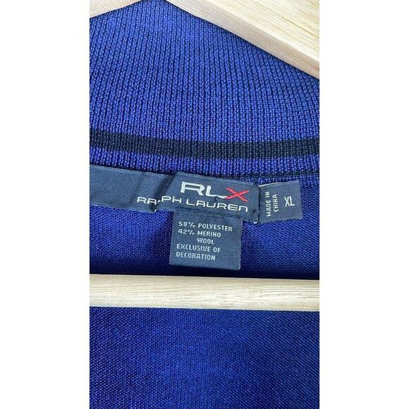 RLX RALPH LAUREN MEN'S HALF-ZIP MERINO WOOL NAVY BLUE SWEATER SIZE XL - Picture 8 of 10